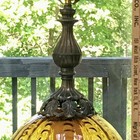 Pair authentic vintage mid-century Modern Retro Blown Amber Glass Globe Lamps