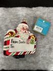Christopher Radko  Letterhead Santa  Rare Christmas Glass Ornaments 