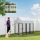 Pawhut Dog Cage Crate Pet Kennel House Metal Playpen Patio Shelter W roof