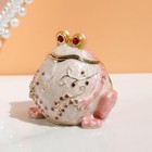 Hand Painted Enameled Frog Style Decorative Hinged Jewelry Trinket Box Unique   