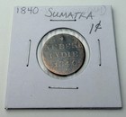 1840 Dutch East Indies Sumatra 1 Cent Copper Colonial Coin Km 1 Netherlands
