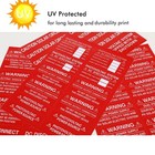 62 Pack Premium Solar Pv System Labels - Uv Resistant  Safety Warning Red