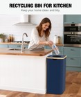Blue Recycling Bins For Kitchen 26 Gallon  100l  Recycle Bin With Lid  Indoor