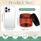 4 Pcs Plastic Jars With Lids  Amber  6 Oz  Wide Mouth