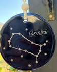 Ceramic Gemini Zodiac Hanging Ornament Astrology Constellation Decor Vintage Wal
