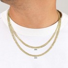 14k Yelllow Gold 5mm Cuban Curb Chain Solid Link Necklace Mens Women 16 - 30 