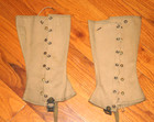 Vtg Military Leggings Canvas Army Spats Ww2 Wwii Gaiters Tan Field Gear Lace Up