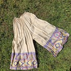 Antique 1930   s Raw Silk Wide Leg Lounging Pants W Dragon Print