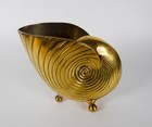 Vintage Mcm Solid Brass Nautilus Seashell Planter Mid Century Modern Shell 6   