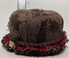 Sewing Pin Cushion Sewing Black Damask Fringe Extra Large 46