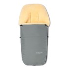 Sheepskin Stroller Footmuff Baby From Birth And or Handwarmer Silver Grey Color