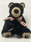 Animal Adventure Black Tan Teddy Bear 16    Plush Plaid Bow Stuffed Toy 2005