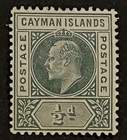 Travelstamps  Cayman Islands Stamp Scott  3 - 1 2d Edward Vii Mint Mogh