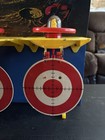 Vintage Wind Up Flying Ufo Shooting Target Game  Works Great  W  Gun And Ammo  