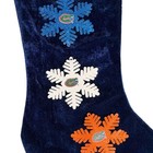 Florida Gators Christmas Stocking Velvety Blue Orange White Snowflakes Uf Sports