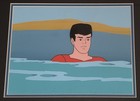 1968 Production Animation Cel Of Aqualad On Obg   Framed - Superman aquaman Hour