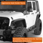 4pcs Flat Front   Rear Exterior Fender Flares For 2007-2018 Jeep Wrangler Jk Jku