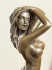 Vintage Bronze Sculpture Statue Woman Marble Deco V Mavchi Rare Decor Art 20th 