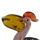 Vtg Hand Blown Murano Art Glass Pelican Bird With Fish Figurene Paper Weight