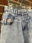 Vintage 80s 90s Absolutely No  Baggy Blue Acid Wash Jeans High Rise 24 Waist
