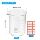 300ml Glass Beaker  2 Pack Measuring Glass Beaker Graduated Borosilicate Cups