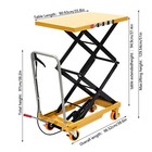 Hydraulic Lift Table Cart 770lbs 51  Lifting Height Double Scissor W  4 Wheels