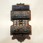 Eastlake Cast Iron Antique Wall Mount Double Matchstick Holder Safe Patina