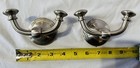 Lot Of 2 Brushed Nickel Double Robe Towel Holder Hooks Hook Hangers Hanger