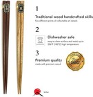 2 Pack 5 Pair Hardwood Chopsticks Set Bamboo Reusable Sushi Non Slip 3674x2