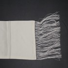 Jos A Bank Formal Opera Silk Scarf Solid Off-white Cream Diamond Weave Fringe 