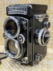 Rollei Rolleiflex 2 8e Tlr Planar 80mm F 2 8 Film Camera W  Lens Cap   Meter