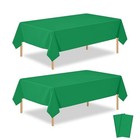 2 Pcs Plastic Table Cloths  Disposable Tablecloths 2 Pack Rectangle Green