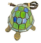 Vintage Blue Stained Glass Turtle Night Light  sku  2626 