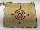 Vintage Native American Leather Hide Beaded Seed Bead Coin Pouch Purse 8 x7 