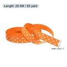 Grosgrain Ribbons 25 Yards 1 Inch Orange With White Dots Ribbon Bow Decoration