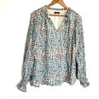 Fashion Shirt Women s Xl Abstract Boho Long Sleeve V Neck Pullover Blouse Top