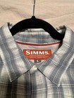 Simms Men   s Large Button Down Long Sleeve Shirt   Pearl Buttons  Excellent Cond 