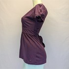 Tommy Hilfiger Flared Plum V-neck Blouse Empire Tie-back Waist Vintage Th Purple