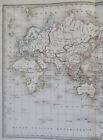 World Map Mercator s Projection 1846 Thierry Engraved Old Hand Color Map