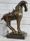 Tang Dynasty Horse Bronze Sculpture Mantle Marble Base Statue Hot Cast Figurine