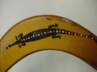 Vtg Wood Boomerang Hand Made   Painted In Australia