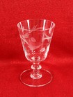 Vintage Set 6 Etched Crystal Cocktail Bar Glasses- 3  W X 5  Tall- Mcm Style