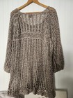 Croft   Barrow Women s Plus 2x Beige Brown Open Knit Scoop Neck Pullover