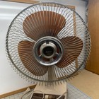 Vintage Lasko 12    Oscillating Fan Galaxy Amber Brown Blades Type 12-1 Table Desk
