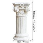 Roman Column Pedestal 15  White Resin Garden Decor Indoor Outdoor
