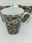 Lot Of 3 Tienshan Fine China Leopard Coffee Mugs Cups Animal Print 