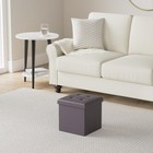 Lotfancy Storage Ottoman Cube  Brown Foot Stool Ottoman 13x12x12 Inch Square    