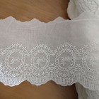 4 Yard 5 5 wide Vintage Eyelet Cotton Fabric Lace embroidered Flower Ivory B0344