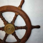 24  Authentic Wooden Steering Ship Wheel Pirate Vintage Brass Dark Halloween Gif