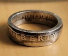 Handmade 90  Silver Ring Size 5 25 Liberty 1954 Usa Quarter Coin Ring